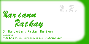mariann ratkay business card